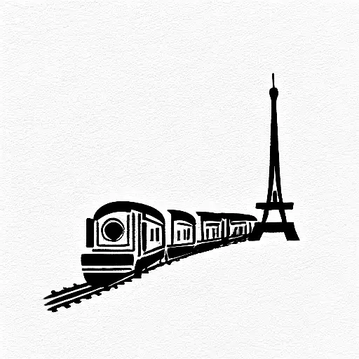 train travel Paris  tattoo design idea