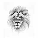 angry lion in profile tattoo design idea