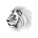 angry lion in profile tattoo design idea