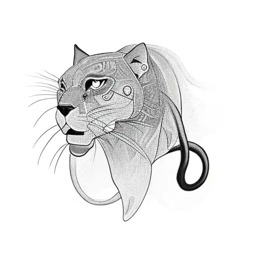 black woman wearing a black panther tattoo design idea