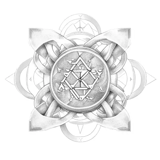 realistic depiction of a playstation 5 video game controller intertwined with Gemini zodiac symbol and plumeria flowers tattoo design idea