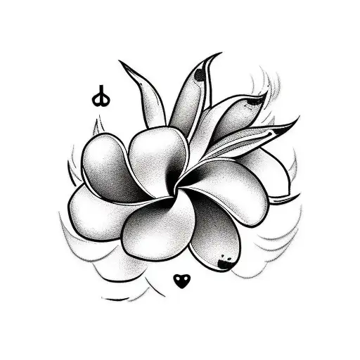 A traditional tattoo design showcasing the client's favorite video game console with plumeria flowers as decorative elements tattoo design idea