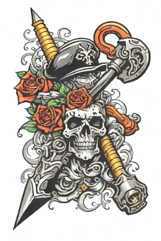 hammer used saint John Porto party ignorant tattoo style tattoo design idea