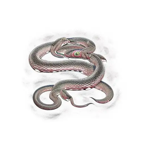 serpiente imponente, mirando arriba, del tamaño de toda la espalda que ocupe el largo de las vertebras  tattoo design idea