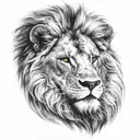 lion face made only way we're all things through Christ tattoo design idea
