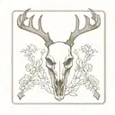 deer skull inside a ace playing card tattoo design idea