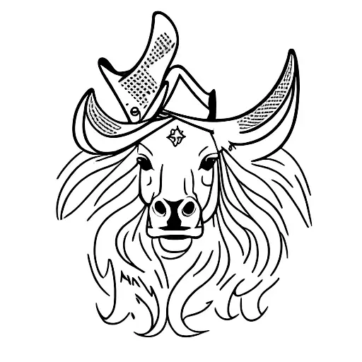 cowboy, country, horses, bulls, country, outlaw, criminal tattoo design idea