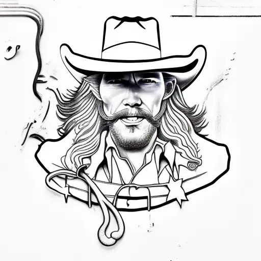 cowboy, country, horses, bulls, country, outlaw, criminal tattoo design idea