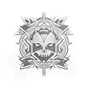 A tribal-inspired pattern incorporating elements of popular PC games tattoo design idea