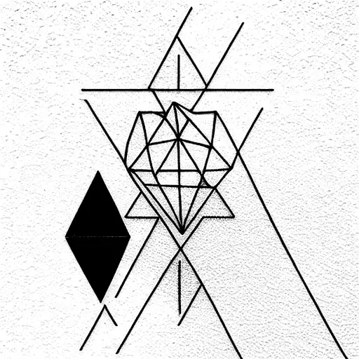 geometric tattoo vertical tattoo design idea