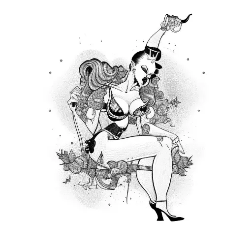 sexy evil pinup tattoo design idea
