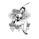 sexy evil pinup tattoo design idea