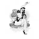 sexy evil pinup tattoo design idea