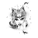 sexy evil pinup tattoo design idea