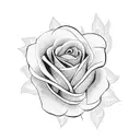 Blue rose tattoo design idea