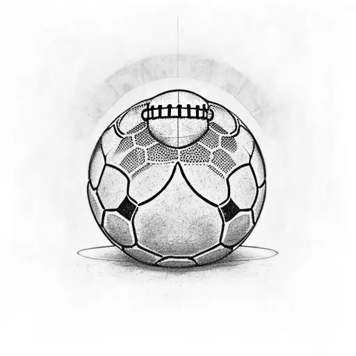 a football whit a king crown on top of the ball, the tattoo can be medium dark  tattoo design idea