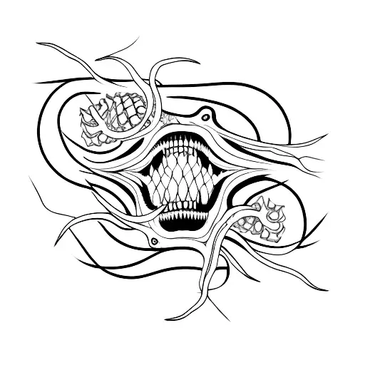 eel skeleton tattoo design idea