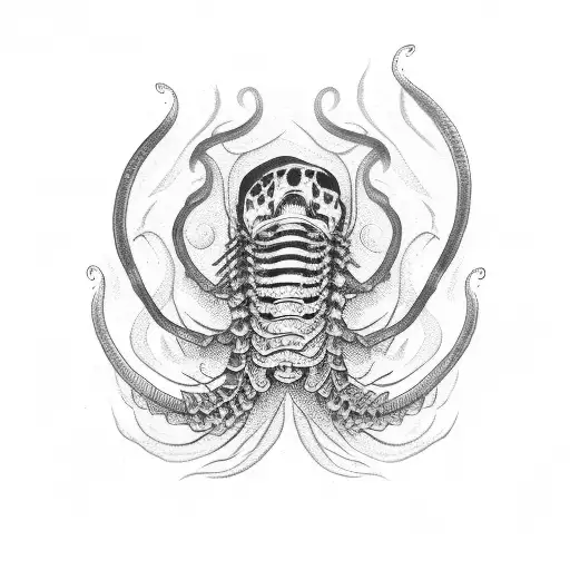 eel skeleton tattoo design idea