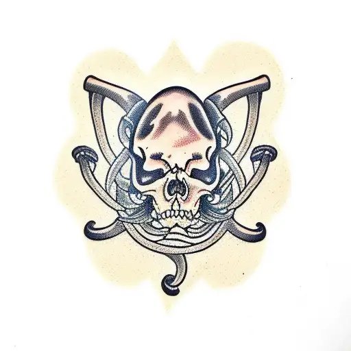 eel skeleton tattoo design idea