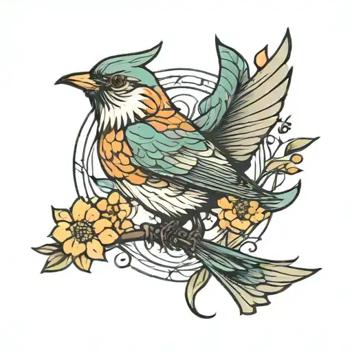 bird, fate tattoo design idea