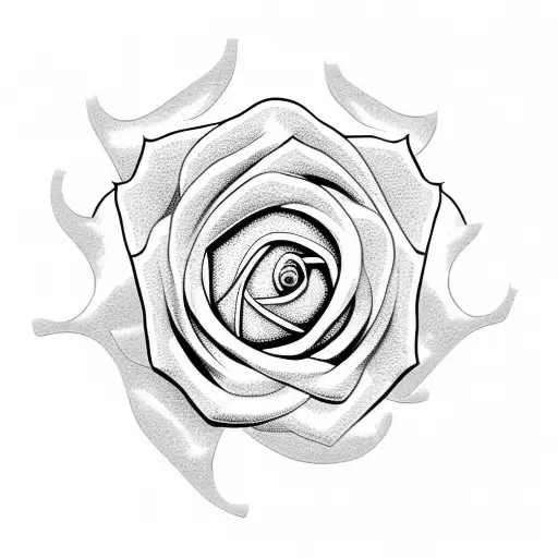 semicolon in a rose tattoo design idea