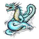 dragon in water tattoo design idea