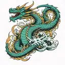 dragon in water tattoo design idea