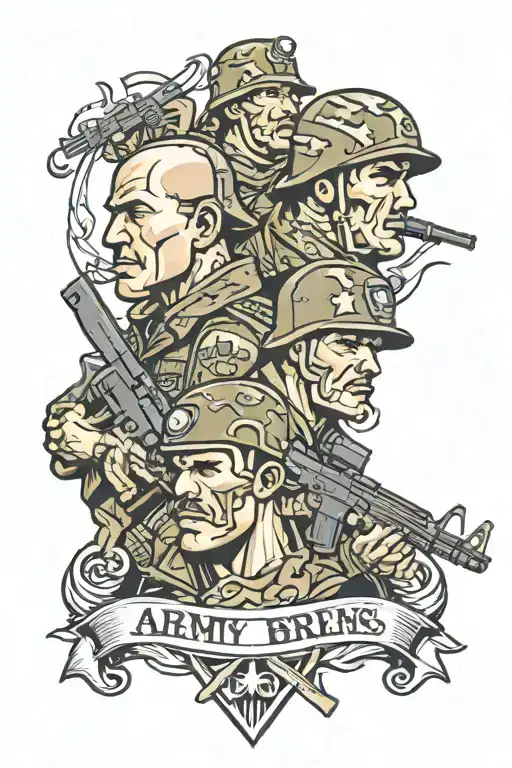 army brothers in arms tattoo design idea