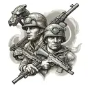 Army brothers in arms tattoo design idea