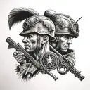 Army brothers in arms tattoo design idea
