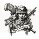 Army brothers in arms tattoo design idea