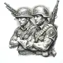  2  brothers in arms tattoo design idea