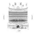 A detailed sketch of the iconic Arena MRV stadium tattoo design idea