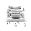 A detailed sketch of the iconic Arena MRV stadium tattoo design idea