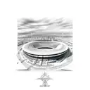 A detailed sketch of the iconic Arena MRV stadium tattoo design idea