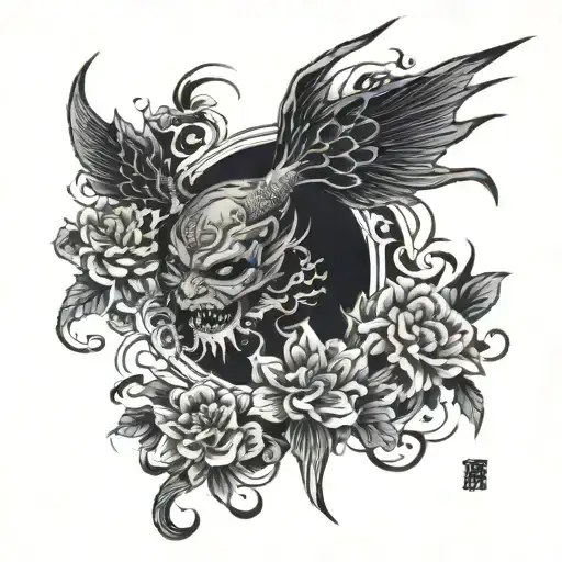 dark gothic sacred tattoo design idea