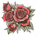 gypsophila, rose, eucalyptus tattoo tattoo design idea