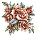 gypsophila, rose, eucalyptus tattoo tattoo design idea