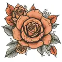 gypsophila, rose, eucalyptus tattoo tattoo design idea