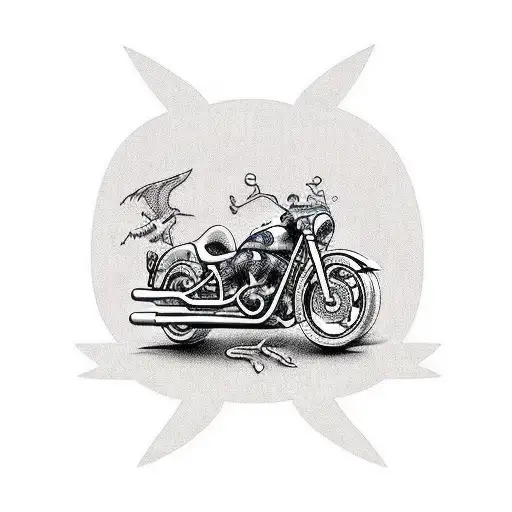motorcycle  tattoo design idea