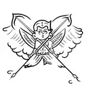 cupid shooting arrow tattoo design idea