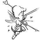 cupid shooting arrow tattoo design idea
