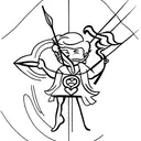 cupid shooting arrow tattoo design idea