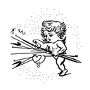 cupid shooting arrow tattoo design idea