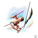 cupid shooting arrow tattoo design idea