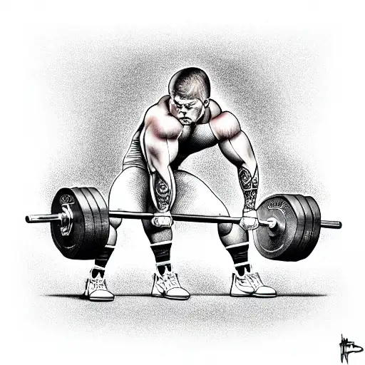 powerlifting, sport, man, barbell, strong  tattoo design idea