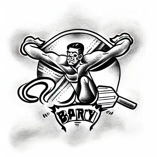 powerlifting, sport, barbell  tattoo design idea