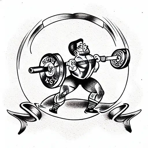 powerlifting, sport, man, barbell, strong  tattoo design idea