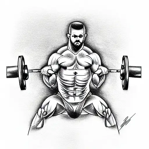 powerlifting, sport, man, barbell tattoo design idea