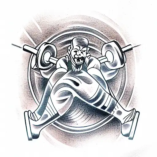 powerlifting, sport, man, barbell, strong  tattoo design idea